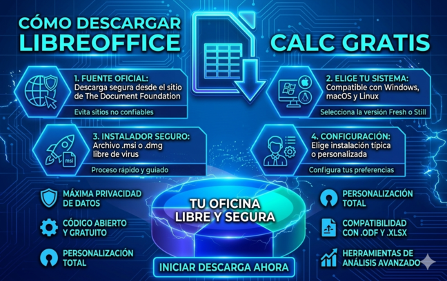 Descargar LibreOffice Calc gratis: Guía de instalación segura