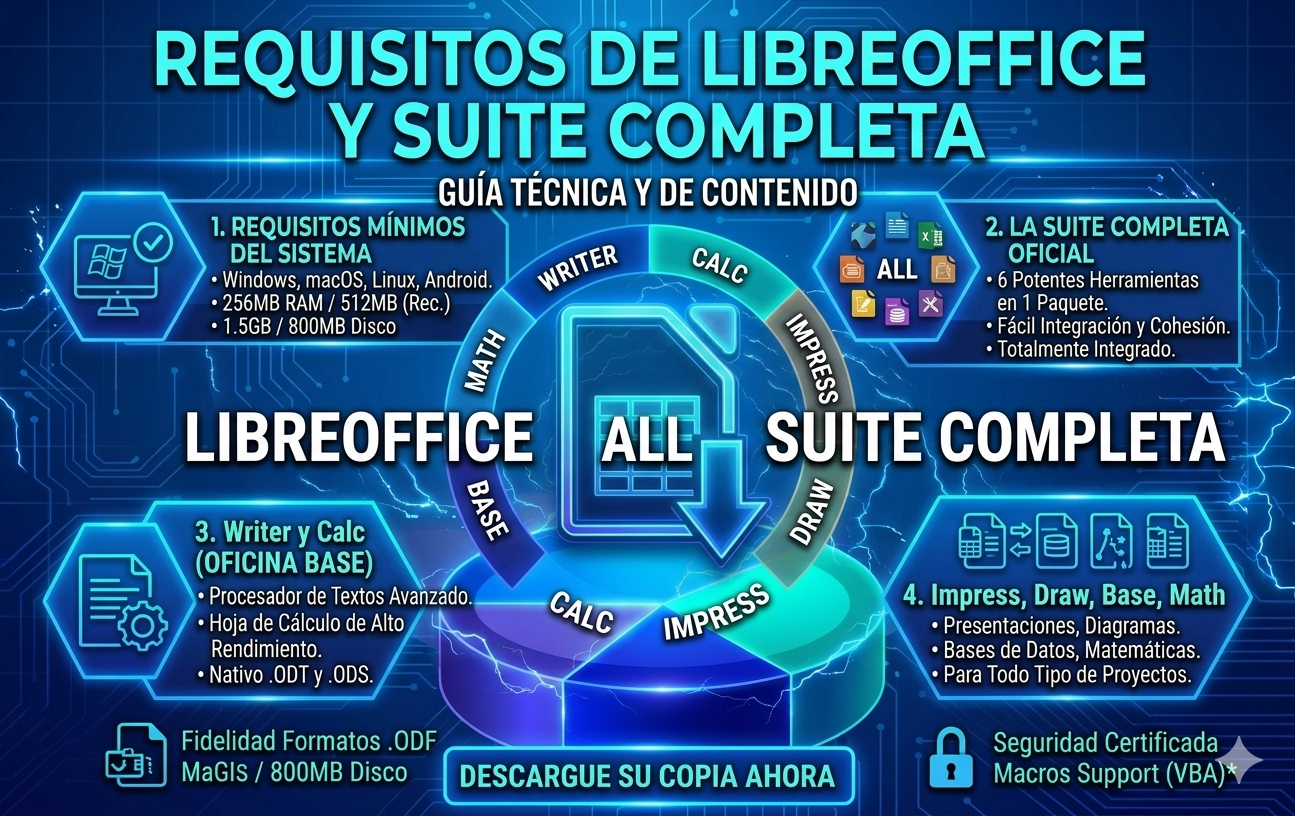 Requisitos de LibreOffice y suite completa
