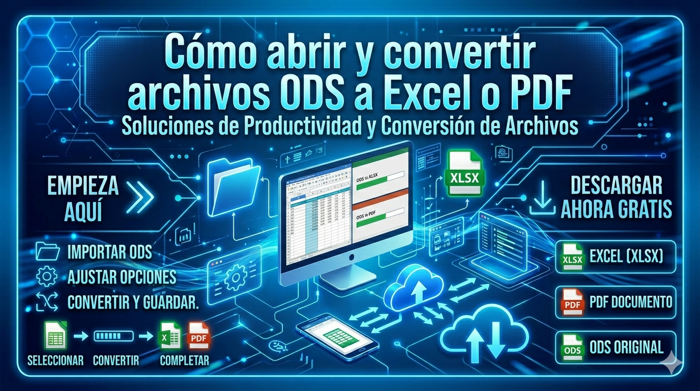 Cómo abrir y convertir archivos ODS a Excel o PDF (Guía rápida)