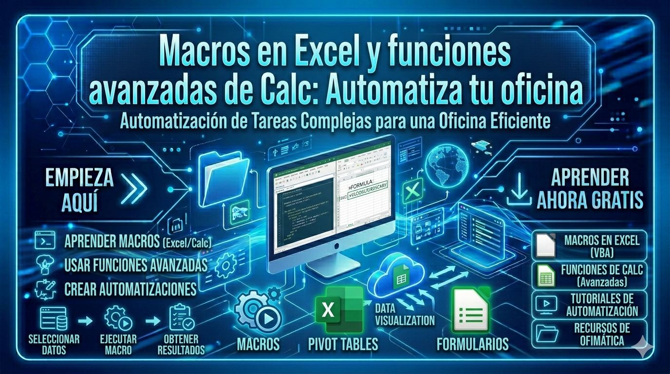 Macros en Excel y funciones avanzadas de Calc: Automatiza tu oficina