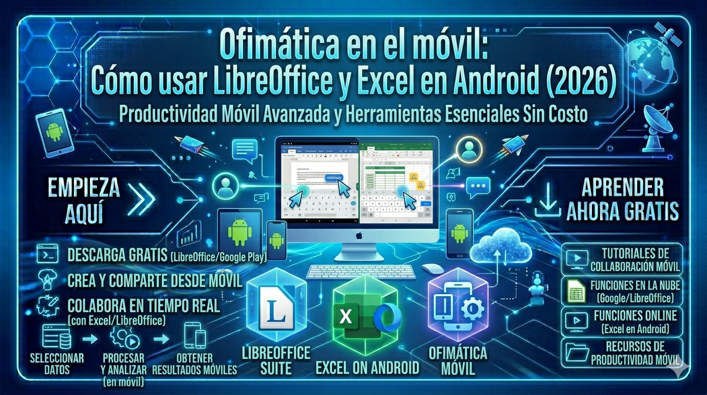 Ofimática en el móvil: Cómo usar LibreOffice y Excel en Android (2026)