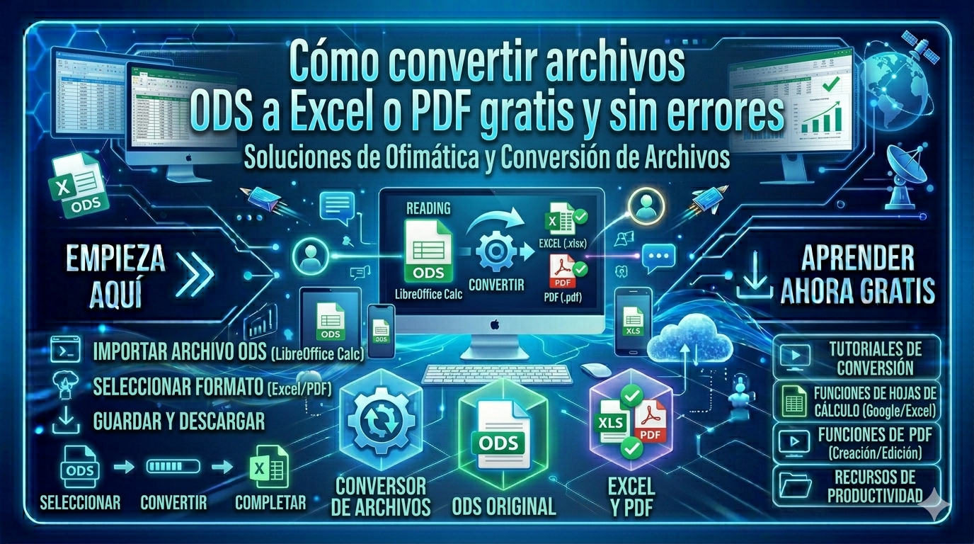 Cómo convertir archivos ODS a Excel o PDF gratis y sin errores