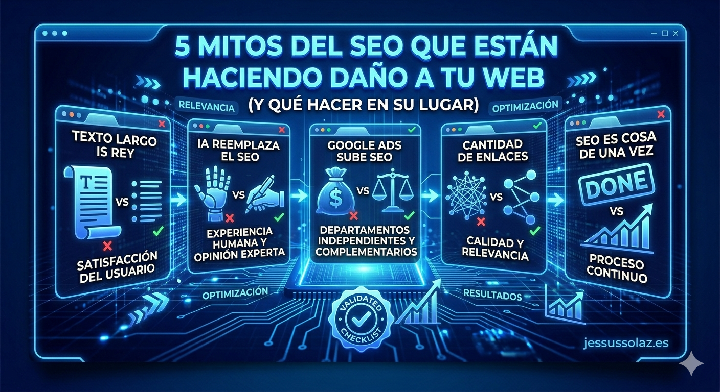 5 Mitos del SEO que están haciendo daño a tu web (y qué hacer en su lugar)